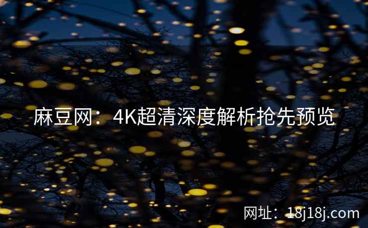 麻豆网：4K超清深度解析抢先预览