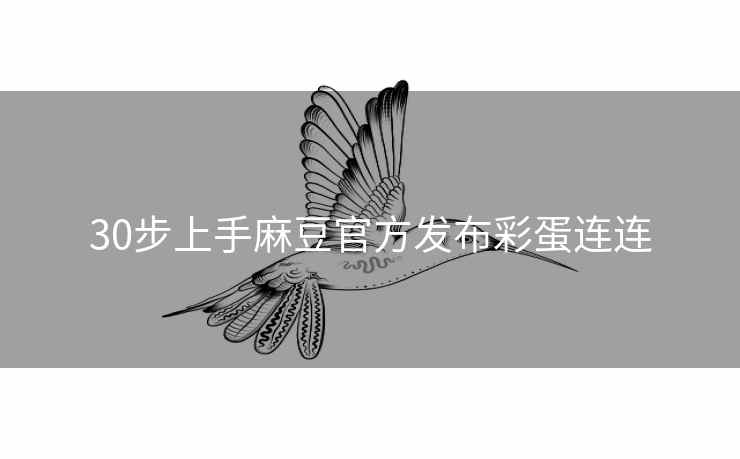 30步上手麻豆官方发布彩蛋连连